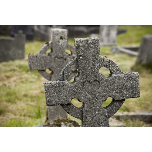 Ireland, Co Mayo, Achill Isl Celtic gravestones